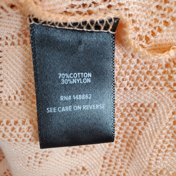 Torrid Peach Crochet Lace Open Front Long Cardigan Duster Cover Up Size 1/2 - Picture 4 of 4